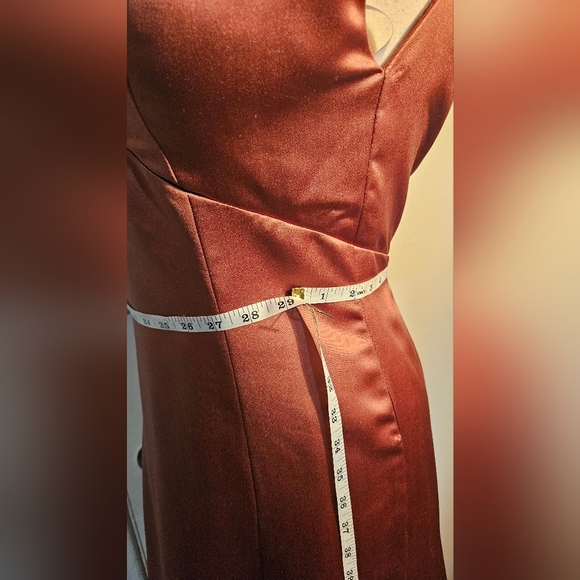 Source Unknown Rust Satin Maxi Dress - Picture 5 of 8